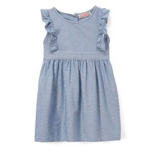 Sophie and Sam Blue Chambray Ruffle-Sleeve Dress